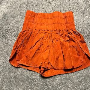 Free People Movement Shorts Womens Small The Way Home Orange Lined Athletic